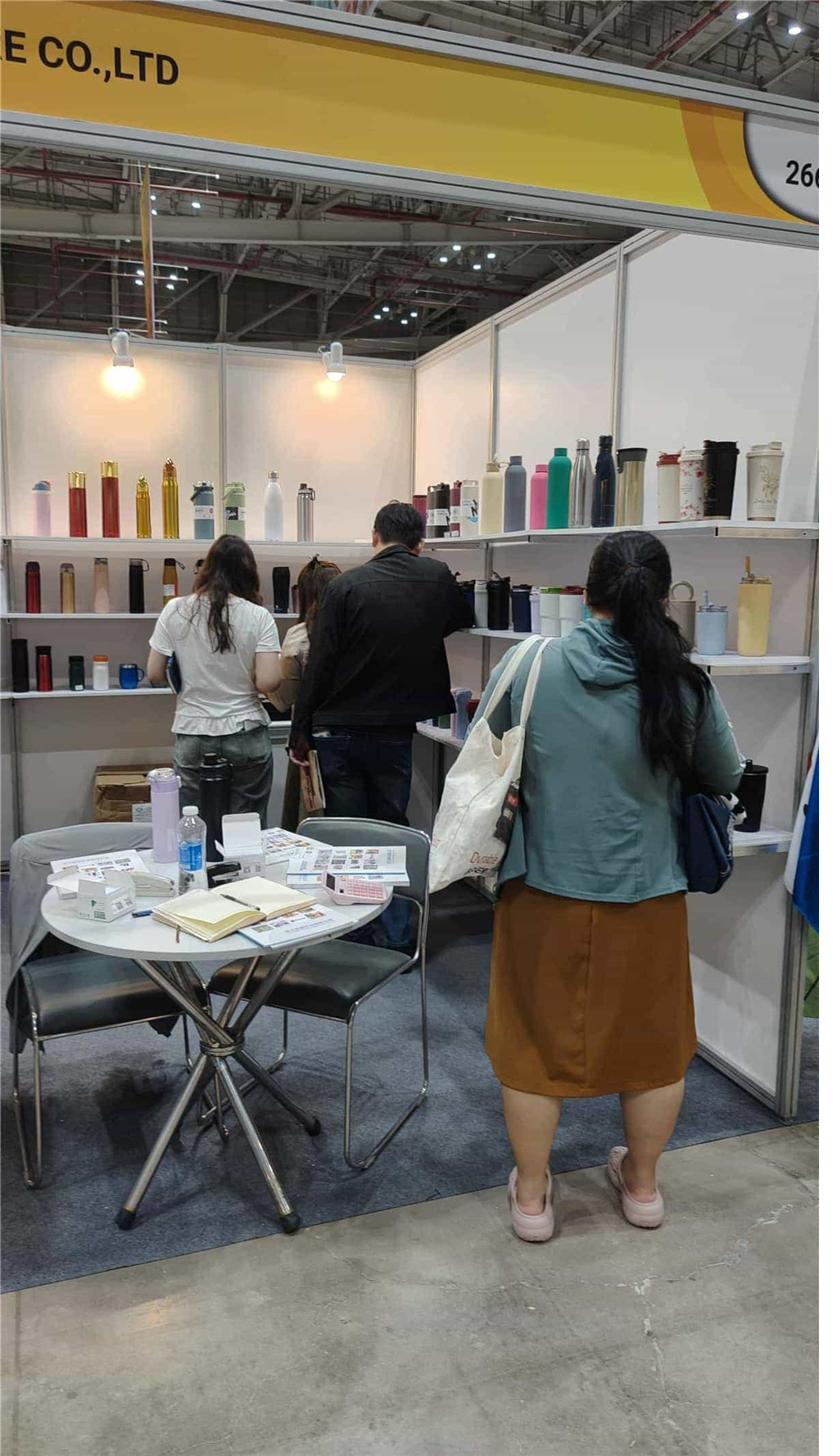 Meeting distributors at a trade fair