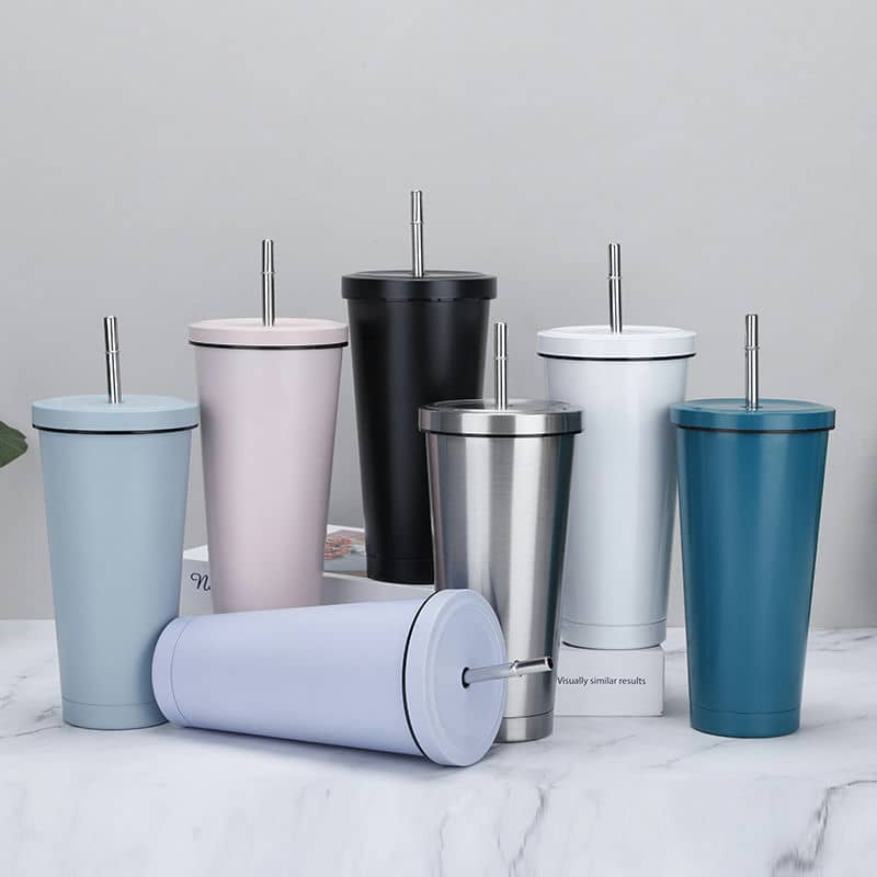 Straw Lid thermos style