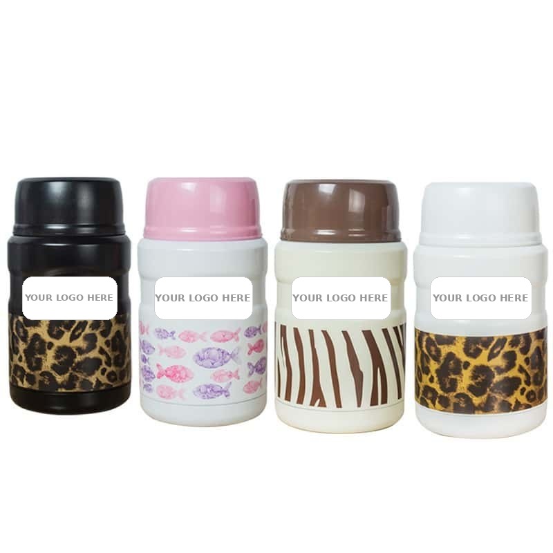 TW-1004 520ml leopard print vacuum food jar