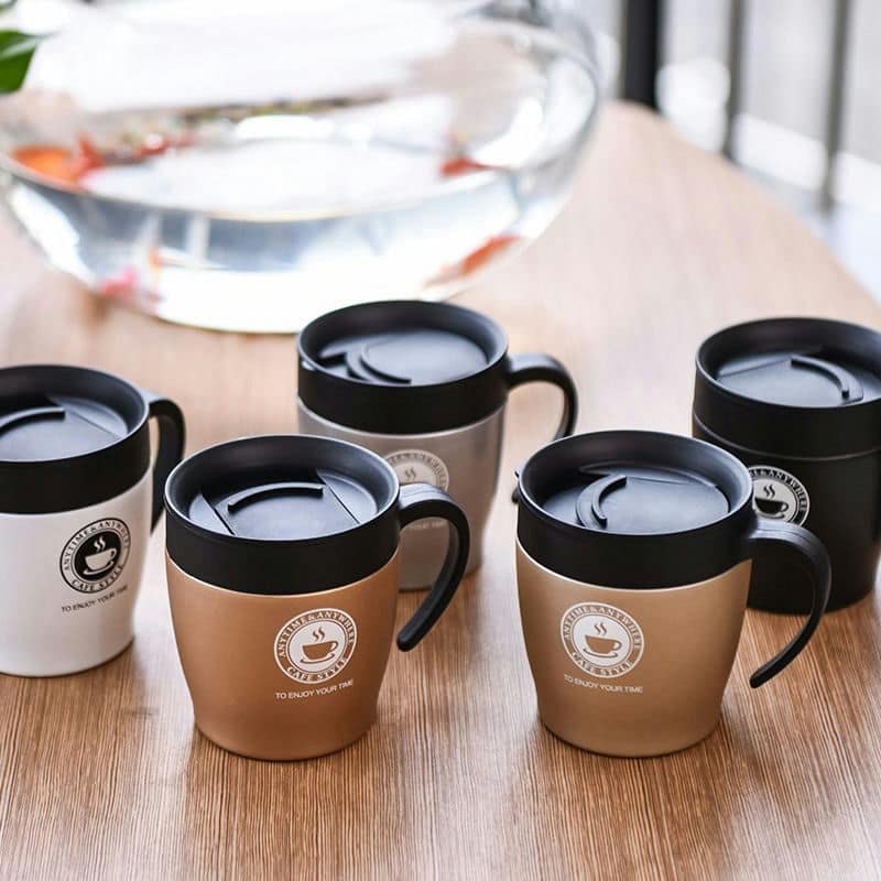 TI-1087 330 ml Handled Travel Coffee Mug