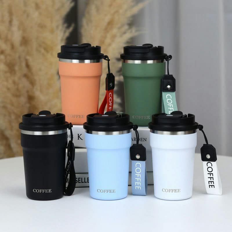 TI-1200 400 ml Handled Travel Coffee Mug